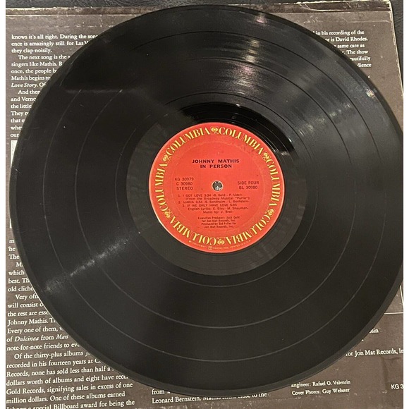 Johnny Mathis In Person Recorded Live at Las Vegas KG 30979 2 LP Vinyl Record - Picture 10 of 11